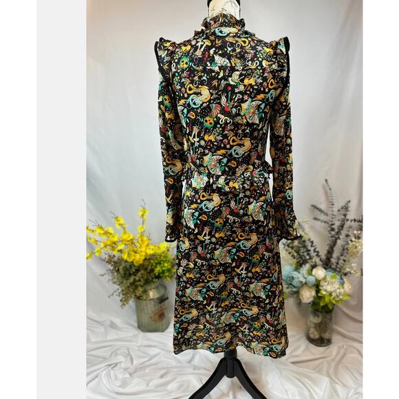 Zadig & Voltaire Rosier Circus Print Dress Midi Multi XS - Picture 16 of 16